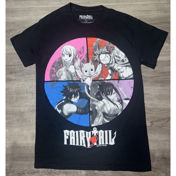 Fairy Tail Anime Womens Small T Shirt Black Graphic Print Casual Short Sleeve S - Picture 1 of 4